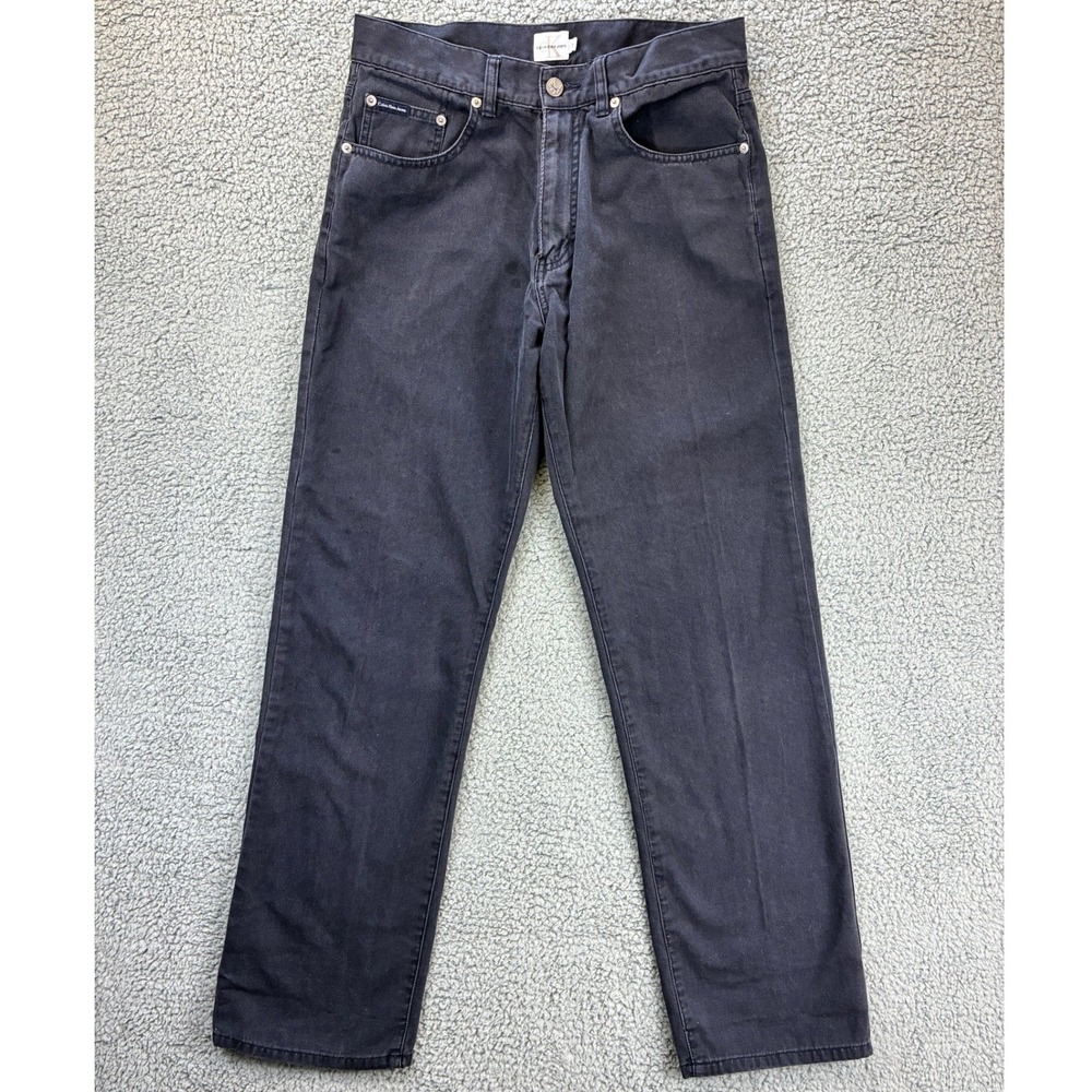 Calvin Klein Straight Leg Jeans Men's 32x32 Gray Casual Denim Classic Flaw